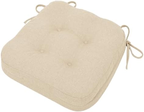 baibu Patented Dual-Layer Dining Chair Cushion, 16.5 x 16.5 x 3.5 in, Beige