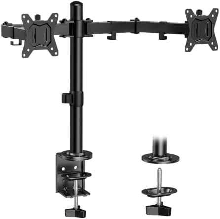 ErGear Dual Monitor Stand, Heavy Duty Adjustable Monitor Desk Mount for 2 Screens up to 32 Inches, Fully Adjustable Height, Tilt, Swivel, Rotate, Supports 17.6 lbs per Monitor Arm, Easy Installation