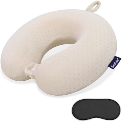 Memory Foam Neck Pillow, Travel Neck Pillow, Beige