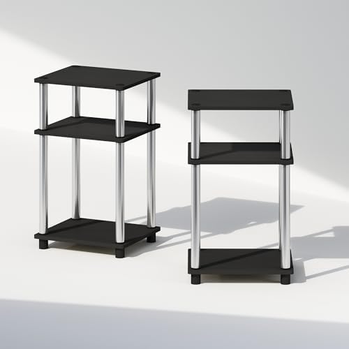 Furinno JUST Set of 2 Toolless 3-Tier Night Stand, Americano