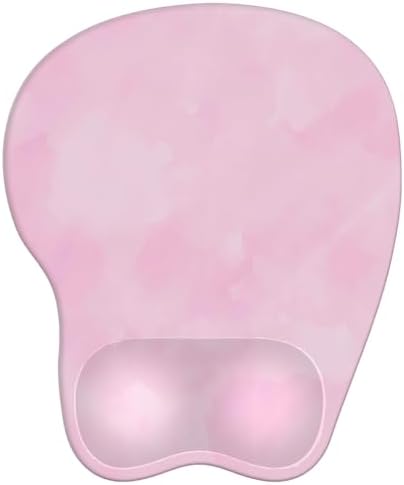 Mouse Pad with Wrist Rest Ergonomic Mouse Pad with Comfortable M-Shape Pain Relief Wrist Support Non-Slip PU Base Mousepad for Laptop, Office & Home (Blush Pink)