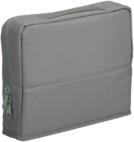 KOKUYO Pencil Case Pouch, Haco-Biz Standing Pen Pouch Bag, Foldable Stand up Pencil Holder Organizer, Large Capacity Portable Pencil Box for Office Supplies, Gray