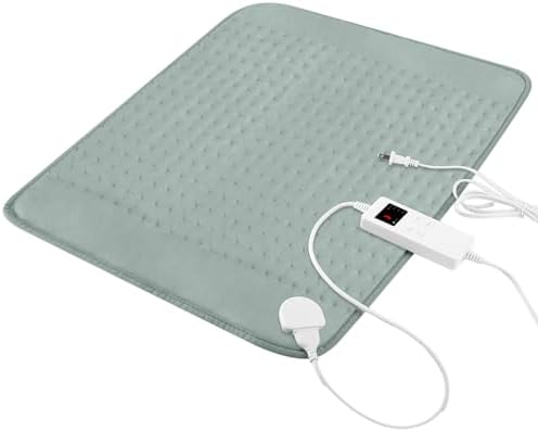 Heating Pad for Back Neck Shoulders Abdomen, Fast Heating Electric Heat Pad Dry Moist Therapy, Auto Shut Off Timer, Gray - Mother’s Day Gifts for Mom Women, Father’s Day Gift for Dad