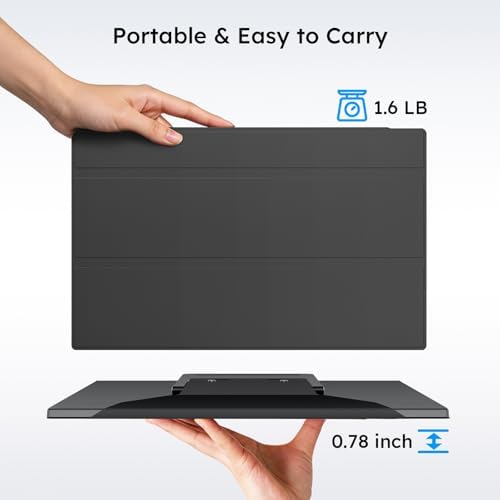 Dopesplay 15.6" Portable Monitor with Foldable Stand & Carry Case, 1080P