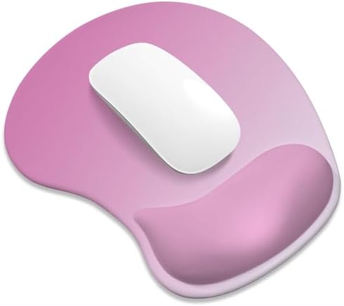ITNRSIIET Ergonomic Mouse Pad, Cushioned Gel Wrist Rest, Non-Slip Base, Smooth Surface, Compatible with All Mice for Office & Gaming, Desk Accessory, 9.5 x 8.2 inch, Soft Pink