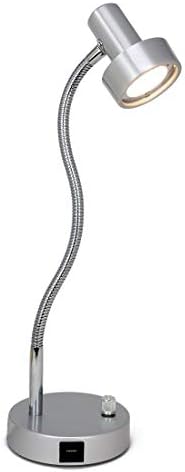 O’Bright Dimmable LED Desk Lamp with USB Charging Port (5V/2A), Full Range Dimming LED, Table Lamp with USB Charger, Flexible Gooseneck, Office Desk Lamp/Bedside Lamp, Vintage Design (Aluminum)