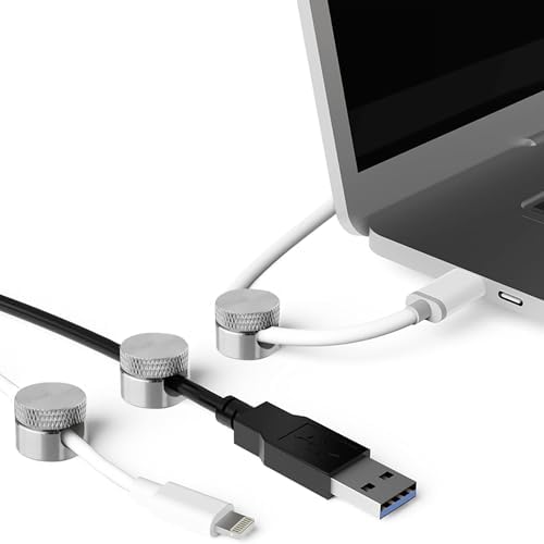 3PCS Premium Cord Holder for Nightstand, Computer Cord Organizer for Desk, Appliance Cord Organizers, Stick-On Cable Clip for Charger, Laptop, USB, Headphones, Wire Management Set, Silver