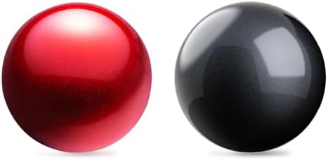 SANWA 34mm/1.34in Trackball, Replacement Ball for Logitech m575, m570, MX Ergo, Perixx, Kensington, and Other Compatible Trackball Mouse, Glossy Black + Red, Set of 2