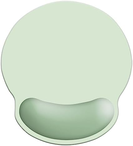 Wrist Rest Support Mouse Pad,Ergonomic Memory Foam Mouse Mat 9x10in Non-Slip Rubber Base Pain Relief Mousepad for Computer, Laptop(Light Green Foam)