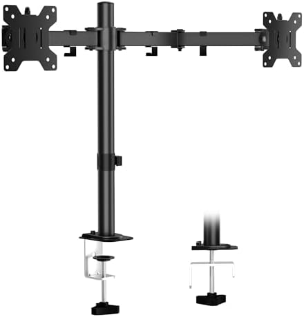 ERGOMAKER Dual Monitor Mount, Height Adjustable Swivel for 13-27" Screens