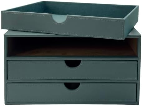 UnionBasic Document Organizer, 3-Drawer File Cabinet Document Storage Box, Office Desktop Filing Organizer, Dark Ivy