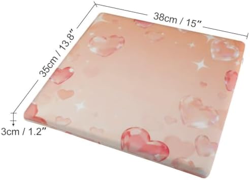 Decorative Seat Pad Chair Cushion Peach Sparkle Heart