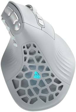 SOLAKAKA E9 PRO Ergonomic Vertical MMO Mouse with 8K Dongle, Gray-Silver
