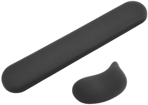 Keyboard Mouse Wrist Rest Set, Gel Ergonomic Wrist Rest for Keyboard and Mouse Non Slip Base, for Laptop, Desktop Computer, Office Desk Accessories (Black)