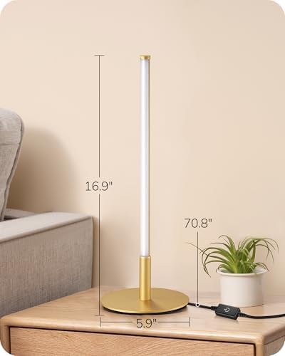 EDISHINE LED Table Lamp Set of 2, Modern Desk Lamps for Living Room, Gold