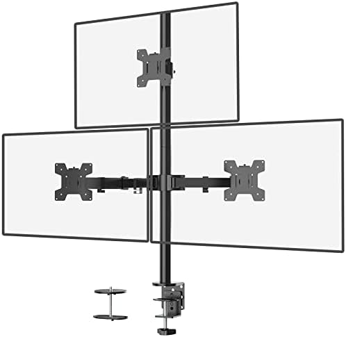 WALI Tall Triple Monitor Mount for 13-27 inch Computer Screens, up to 22lbs