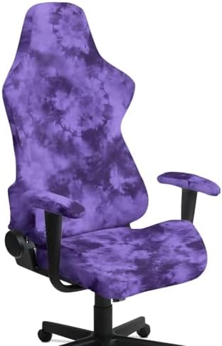 Tie Dye Print Gaming Chair Cover with Armrest Covers Non Slip Anti Scratch Furniture Protector Stretchable Stain Resistant Gamer Chair Slipcover