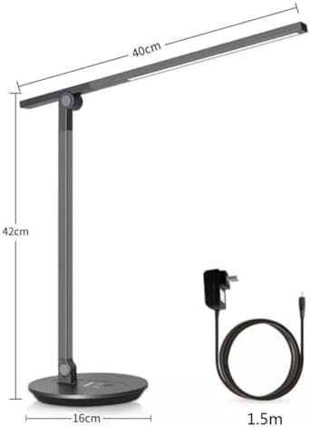 Eye-Care Study Lamp, LED Desk Lamp, Eye Protection Table Lamp with 15 Lighting Modes, Touch/Memory Function, Dimmable Reading Lamp Task Lamp for Home Office (Gray),LED Table Lamp