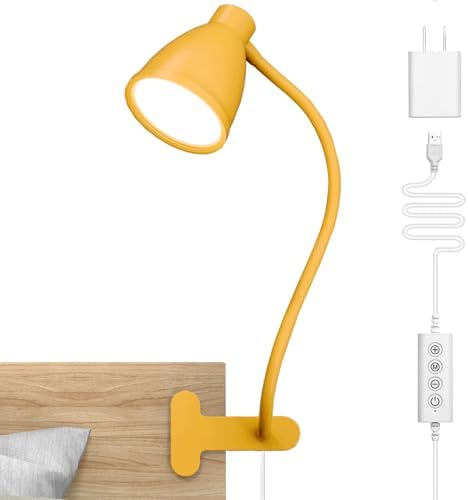 BOHON Clip on Light, Desk Lamp with Clamp, 5 Color 10 Brightness Yellow