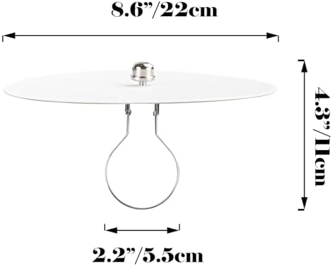 Kiven 8.6 in Round Diffuser Shade with Clip Adapter, Acrylic Lamp Shade Diffusers for Pendants Light Table Lamp, Fits 9-11" Openings, Frosted White, 1 Pack