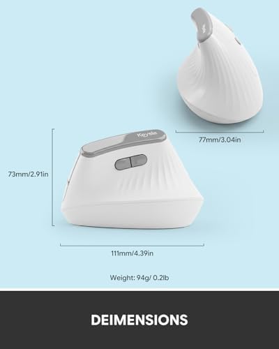 Wireless Ergonomic Mouse, Ergonomic Wireless Mousefor Right Hand Comfort, Ergonomic Mouse Wireless for Medium to Large Hands, Bluetooth & 2.4GHz USB-A Receiver, Quiet Clicks, for Office Laptop PC Mac