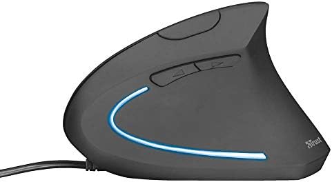 Trust Verto Wired Vertical Ergonomic Mouse with LED Illumination, Black