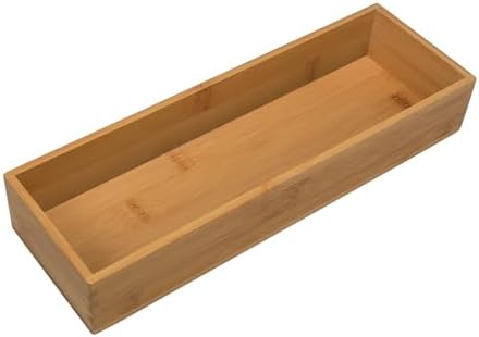 Bamboo Drawer Organizer - Kitchen Drawer Utensil Organizer Office Supplies Desk Organizer Makeup Silverware Tray Flatware Organization 12"*4"*2"