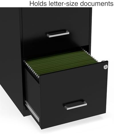 Staples Vertical File Cabinet, Letter/Legal, 2-Drawer, Locking, Black