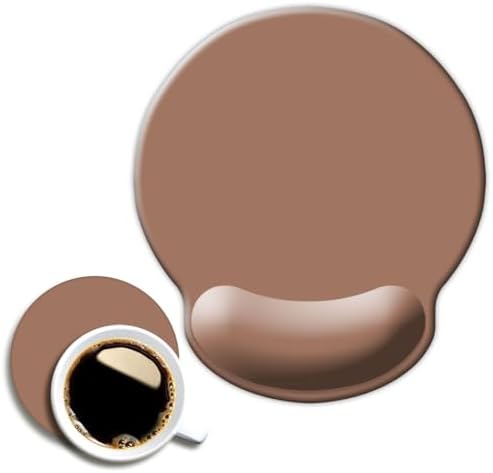 DOOKE ErgoComfort Wrist Rest Mouse Pad-Ergonomic Office Mousepad with Wrist Support-Non-Slip, Design Desk Accessories Mat for Home&Game Decor Mocha Mousse