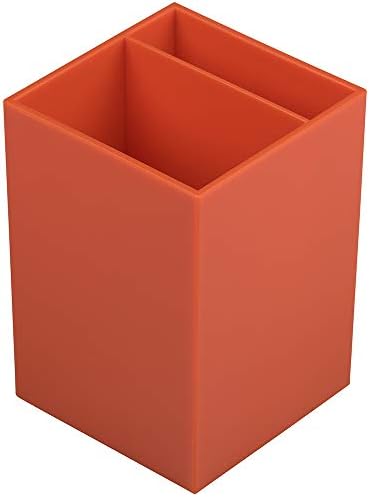 JAM PAPER Plastic Pen Holder - Orange - Desktop Pencil Cup Sold Individually