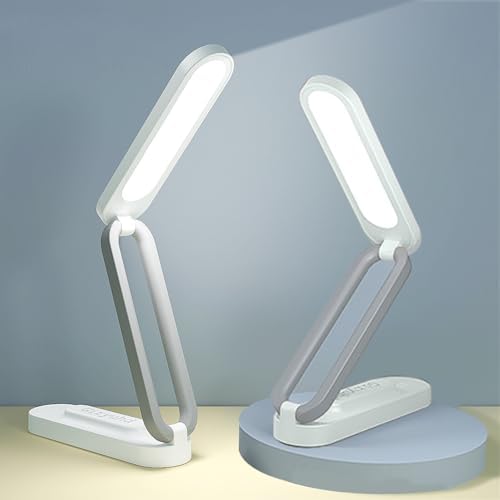 Giryuhd LED Desk Lamp for Office Home & Battery Operated Lamp Rechargeable Lamp Foldable & Portable Light, LED Desk Light Strip, 3 Brightness Dimmable Small Desk Lamp Wireless Reading Lamp(2PACK)