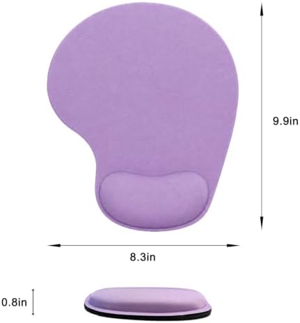 Mouse Pad with Wrist Support, Ergonomic Mouse Pads with Memory Foam Wrist Rest, Easy Typing Pain Relief, Comfortable Home Office Computer Wrist Support Pads for Working Studying Gaming, Purple
