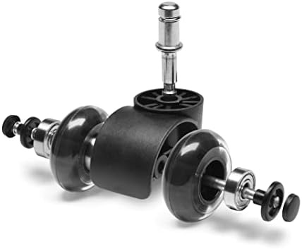 Slipstick 2 Inch Premium Rubber Office Chair Wheels (Set of 5) for All Hard Surface Floors & Carpet, Heavy Duty Twin Rollerblade Chair Replacement Caster Wheels with Universal Fit 7/16 Inch Stem