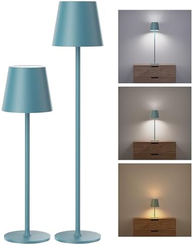 JACKYLED Cordless Table Lamps Rechargeable, 3 Adjustable Height, 5000 Capactiy Operated 3 Colors Smooth Dimming, Portab