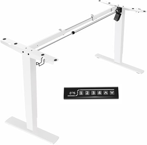 VIVO White Brushless Motor Electric Standing Desk Frame, DESK-V100EWY