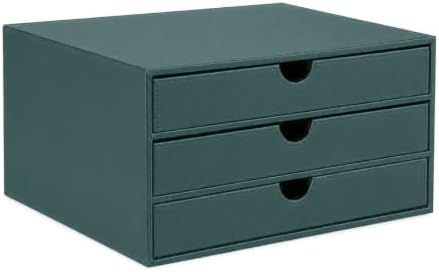 UnionBasic Document Organizer, 3-Drawer File Cabinet Document Storage Box, Office Desktop Filing Organizer, Dark Ivy