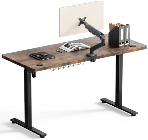 SIAGO 48 x 24 Inch Electric Standing Desk with Single Monitor Stand