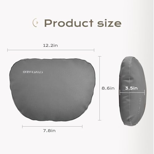 Coverado Car Headrest Pillow Soft Memory Foam Car Neck Support Pillow with Adjustable Strap, Relax Head Muscles Relieve Driving Fatigue, Breathable & Removable Cover