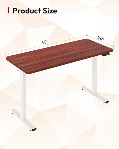 SANODESK One-Piece 1'' Thick Height Adjustable Standing Desk 60''x24''