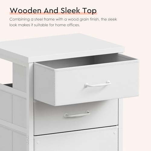 Maihail 3 Drawer File Cabinet on Wheels Fits A4 Size for Home Office