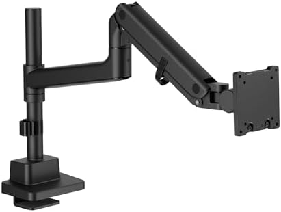 DIGITUS monitor mount – 1 screen – up to 57 inches – 27 kg load capacity – gas pressure spring – for flat and curved monitors – VESA 75x75 100x100 – rotate, swivel, tilt – black