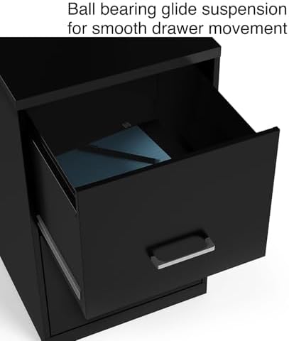 Staples Vertical File Cabinet, Letter/Legal, 2-Drawer, Locking, Black