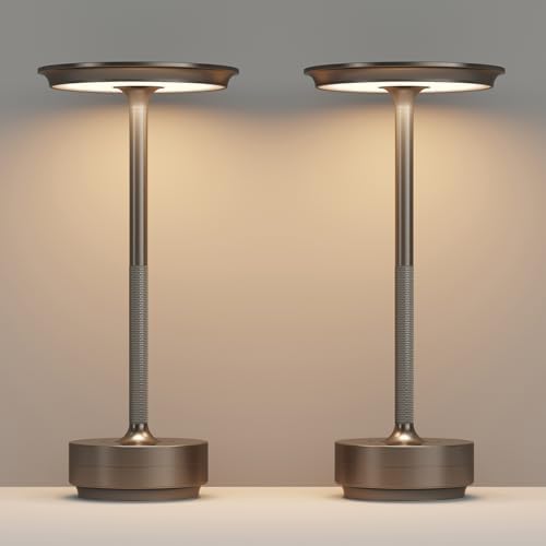 2 Pack Cordless Table Lamps Rechargeable, 5000mAh LED Table Light