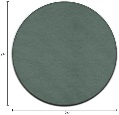 Machine Washable Modern Round Area Rug, Room Sofa Yoga Soft Round Carpet, Home Decor Non Slip Kitchen Office Circle Rug Green, 24inch