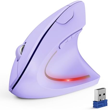 TECKNET Ergonomic Mouse, 4800 DPI Wireless Bluetooth Vertical, 3-Device