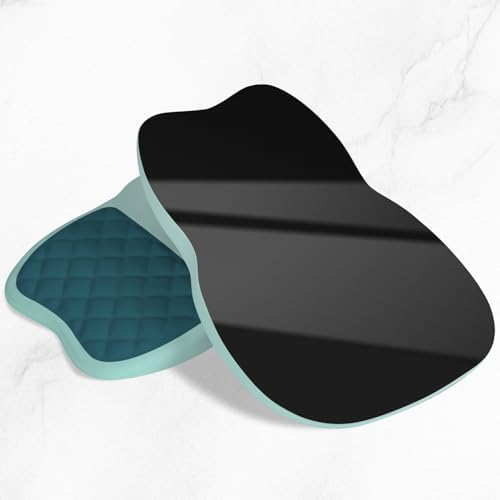 ITNRSIIET Ergonomic Mouse Pad Wrist Support with Memory Foam Massage Bulge & Non-Slip PU Base, Carpal Tunnel Pain Relief, Prevent Wrist Sweating, 12 x 8 x 1.2 inch, Light Green to White