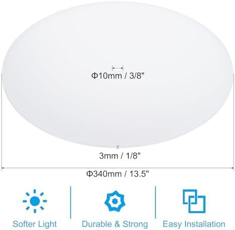 PATIKIL Lampshade Diffuser, 13.5" Diameter with 3/8" Center Hole Round Diffuser for Drum Lampshades Pendants Light Fits 14-16" Openings, Frosted White