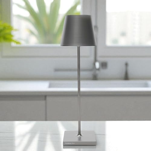 Zafferano, Poldina Pro, Rechargeable Cordless Lamp, Antique Nickel