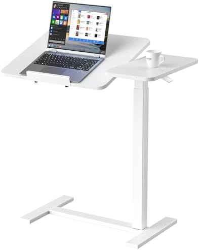 DUMOS Standing Desk with Wheels, Rolling Desk, Laptop Table