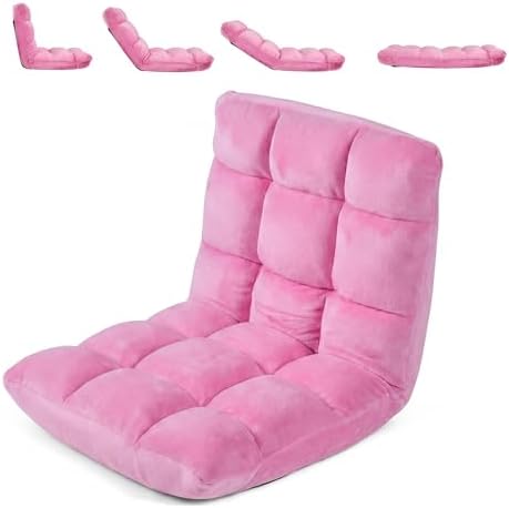 COSTWAY Floor Chair, 14 Positions Adjustable Floor Gaming Chair